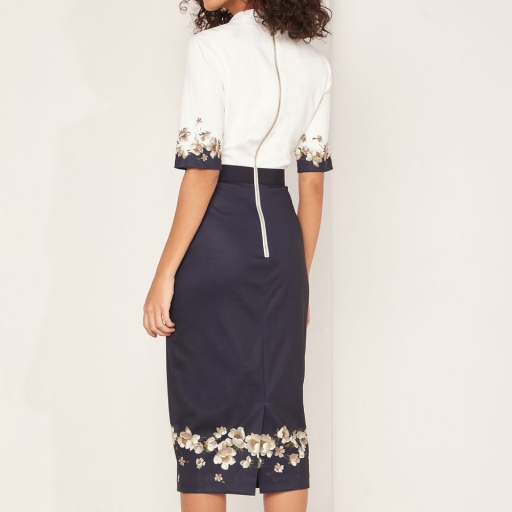 💥LAST 1💥NWT TED BAKER V NECK BODYCON DRESS - Picture 5 of 9